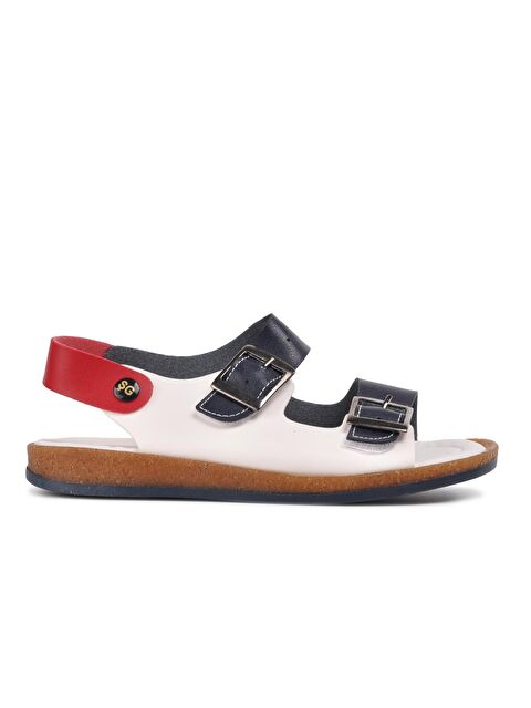 Ayakmod 006 Lacivert-Beyaz-Kırmızı Çocuk Sandalet - S000036067-37349