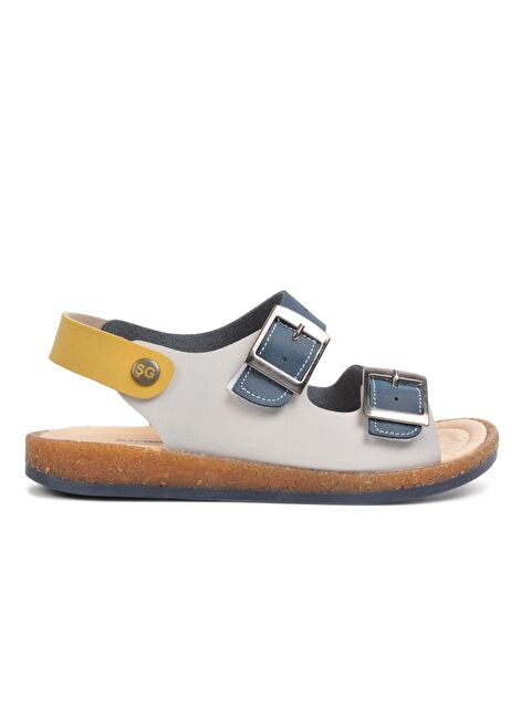 Ayakmod 006 Lacivert-Bej-Hardal Erkek Çocuk Sandalet - S000036067-37354
