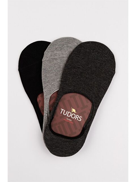 TUDORS 3'lü Düz Görünmez Babet Erkek Çorap