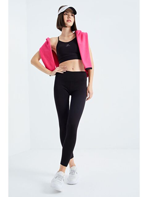 Tommylife Siyah Yüksek Bel Termal Slim Fit Dar Paça Kadın Tayt - 94577 - S000032287-19351