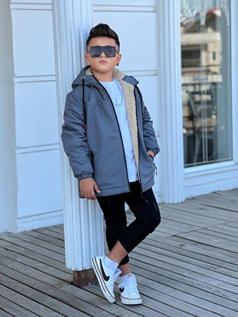 Pina Kids Erkek Çocuk Kapüşonlu İçi Kürklü Mont KM3050 - S000419062-33408