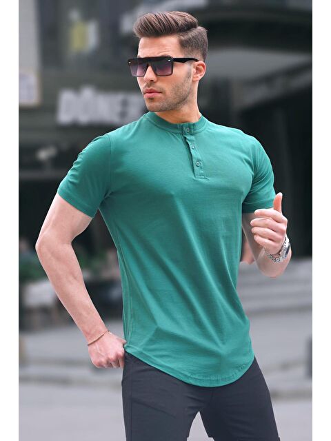 Madmext Yeşil Polo Yaka Basic Erkek Tişört 6132 - S000060026-18194