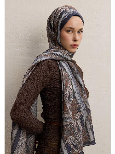 Fresh Scarfs Paısley Elegance Desen Şal İndigo