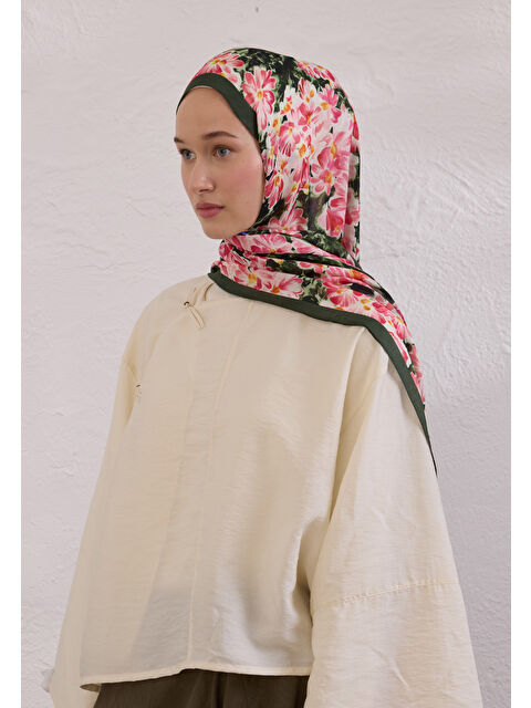Fresh Scarfs Cherry Blossom Desen Rami Şal Kaktüs