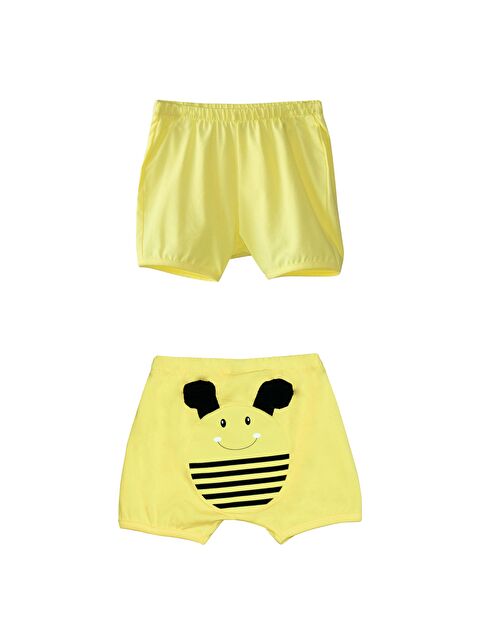 Lovetti Açık Sarı Kız Çocuk Arı Baskılı Şort - S000053554-20065