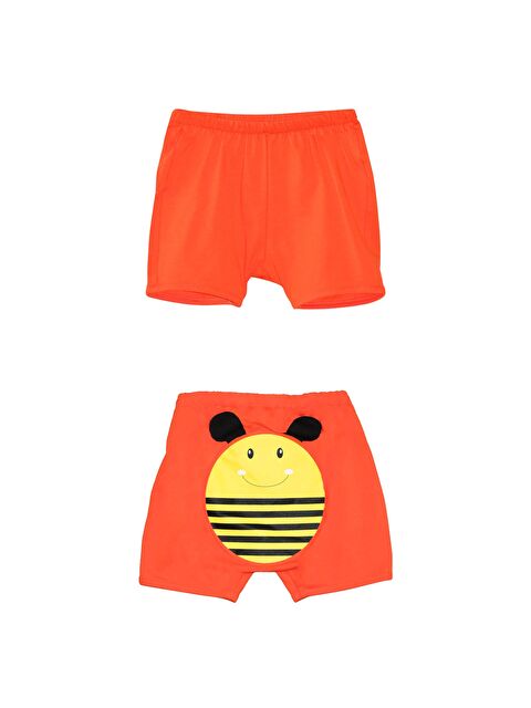 Lovetti Turuncu Kız Çocuk Arı Baskılı Şort - S000053554-20013
