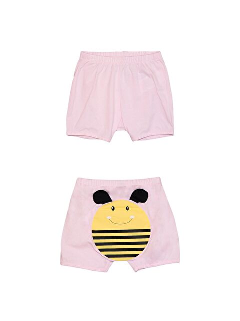 Lovetti Uçuk pembe Kız Çocuk Arı Baskılı Şort - S000053554-20026