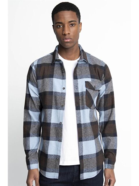 TUDORS Slim Fit Kışlık Oduncu Ekoseli Erkek Gömlek