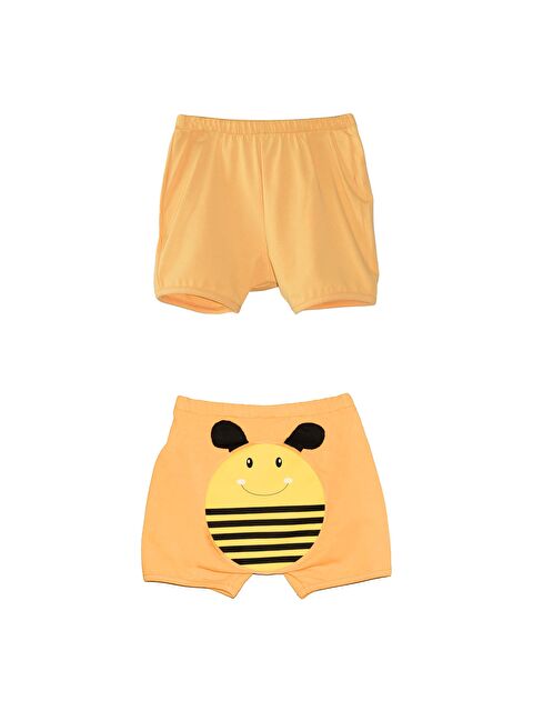 Lovetti Kavun Sarı Kız Çocuk Arı Baskılı Şort - S000053554-20074