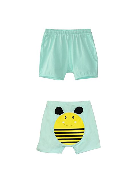 Lovetti Mint Kız Çocuk Arı Baskılı Şort - S000053554-34206