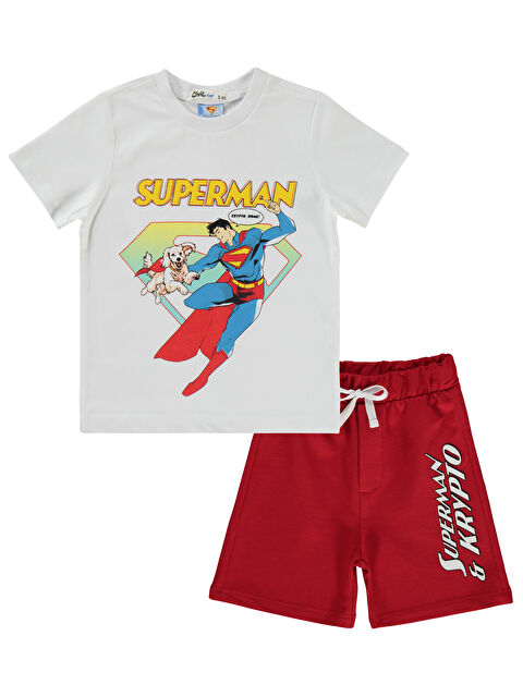 Superman Erkek Çocuk Takım 2-5 Yaş Beyaz - S000386334-20063