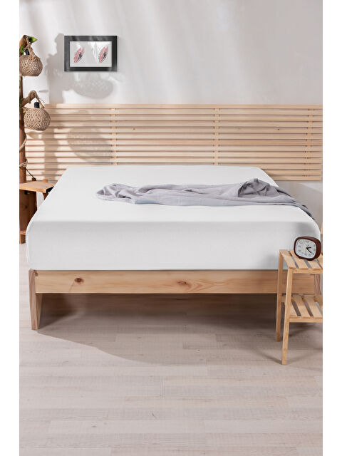 Nordqueen Ranforce %100 Pamuk Çift Kişilik 200*200 Lastikli Çarşaf Beyaz - S000317417-20063