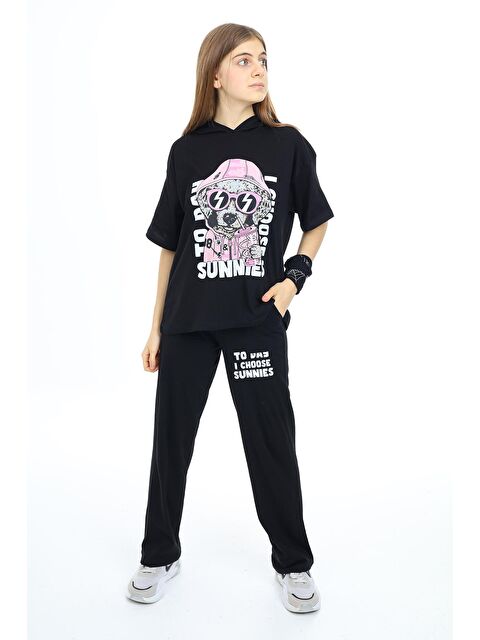 angelos Kız Çocuk Kapüşonlu Yazlık Takım 9-14 Yaş LX301 - S000130155-19351