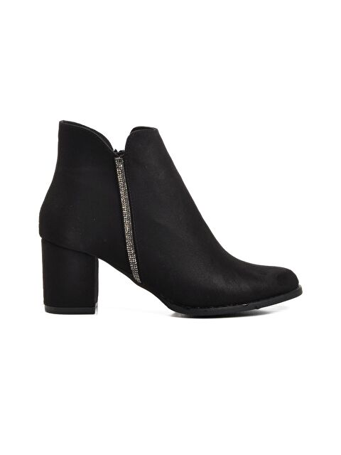 Ayakmod 262079 Siyah Süet Kadın Topuklu Bot - S000075978-22238