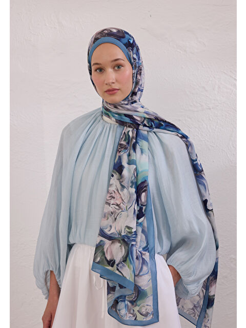 Fresh Scarfs Nerıssa Desen Rami Şal İndigo
