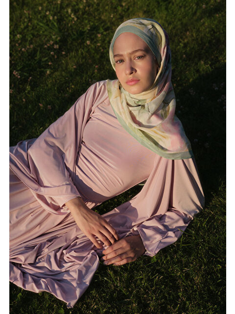 Fresh Scarfs Soft Flora Floş Viskon Şal Soft Yeşil