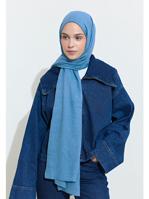 Fresh Scarfs Modal Krinkıl Şal Açık Mavi
