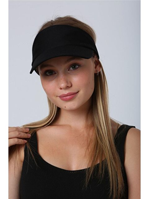Luminos Butik Kadın Vizör - Tenisçi - Golf / Siperlik Siyah Şapka Spk13 - S000204129-19351