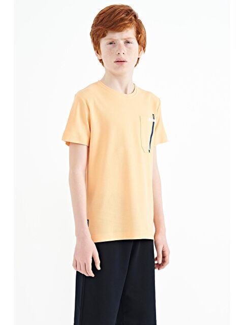 Tommylife Kavun Içi Cep Detaylı O Yaka Standart Kalıp Erkek Çocuk Tişört - 11120 - S000030972-20008