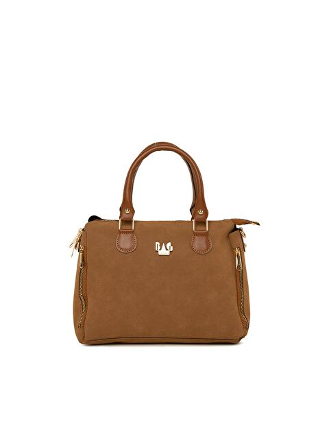 Bagmori Dik Çift Fermuarlı Nubuk Çanta - S000001458-26420