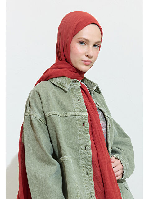 Fresh Scarfs Cream Brulee Pamuklu Keten Şal