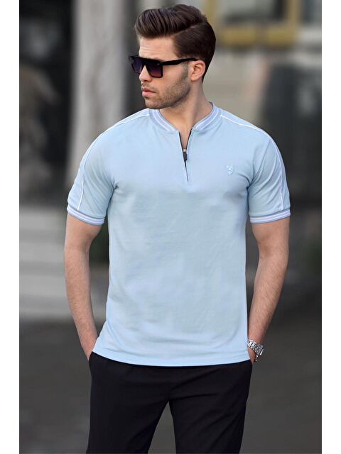 Madmext Mavi Polo Yaka Erkek Tişört 9281 - S000060027-17234