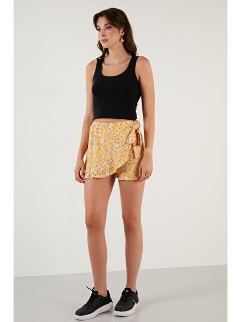 Lela Desenli Bağlama Detaylı Mini Şort Etek 6053782 - S000004375-20072
