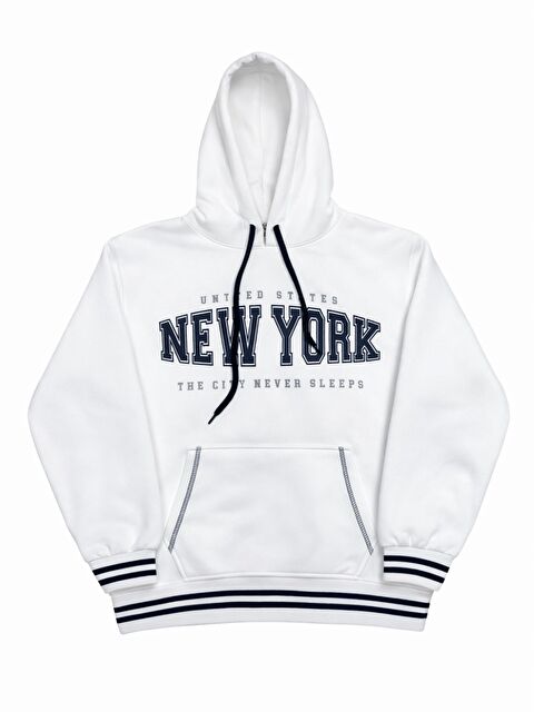 Modanino Erkek Çocuk 3 İplik Kapüşonlu Kanguru Cepli Baskılı Sweatshirt 12329 - S000464849-20063