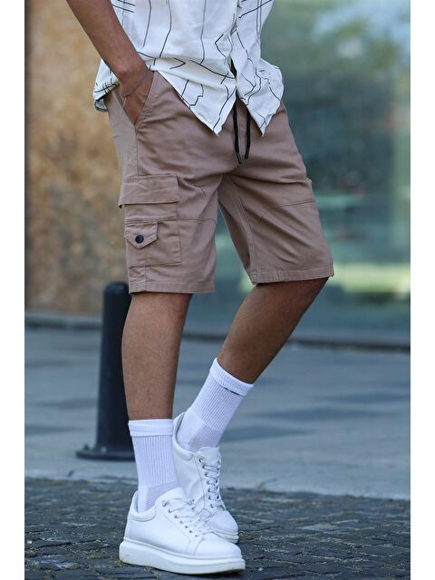 Madmext Camel Kargo Cep Erkek Kapri Şort 5737 - S000016992-20472