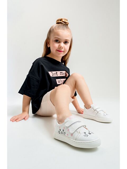 Mnpc Kız Çocuk Beyaz Kedili Sneaker Ayakkabı - S000353511-20063