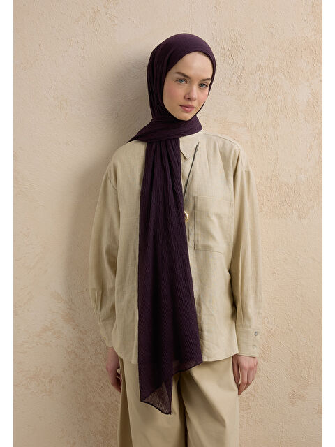 Fresh Scarfs Modal Krinkıl Şal Mor