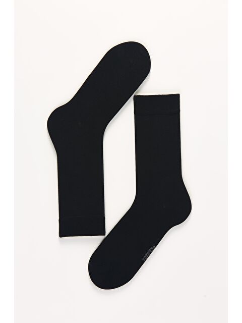 FORWENA 3'lü Paket Siyah Modal Dikişsiz Erkek Soket Çorap - S000342574-19351