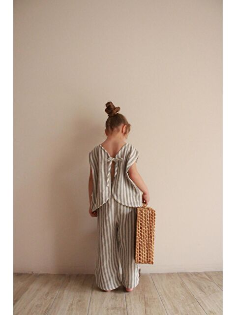 Oh La La Koala For Little Ones Gri Çizgili Sırt Detaylı Müslin Takım