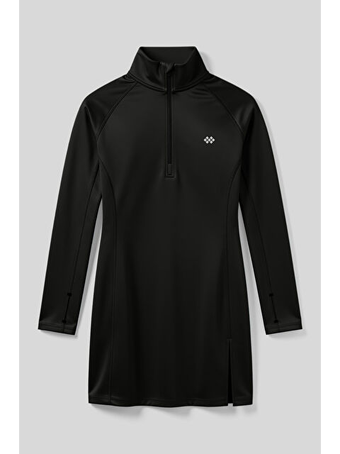 Tommylife Siyah Yarım Fermuarlı Dik Yaka Standart Kalıp Kadın Sporcu Tunik - 97309 - S000463173-19351