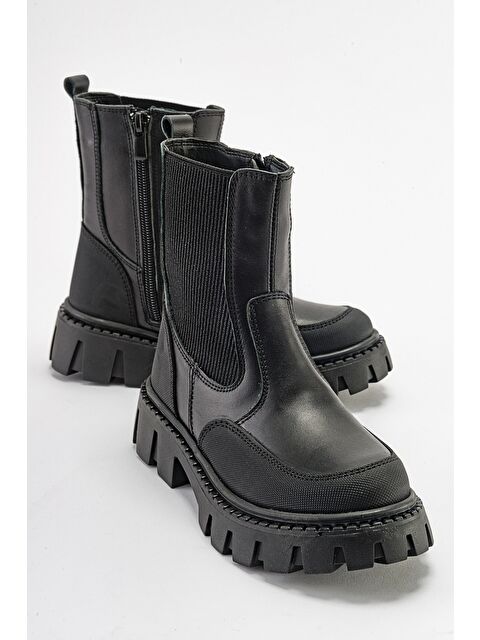 Mnpc Kız Çocuk Siyah Hakiki Deri Anatomik Postal - S000272912-19351