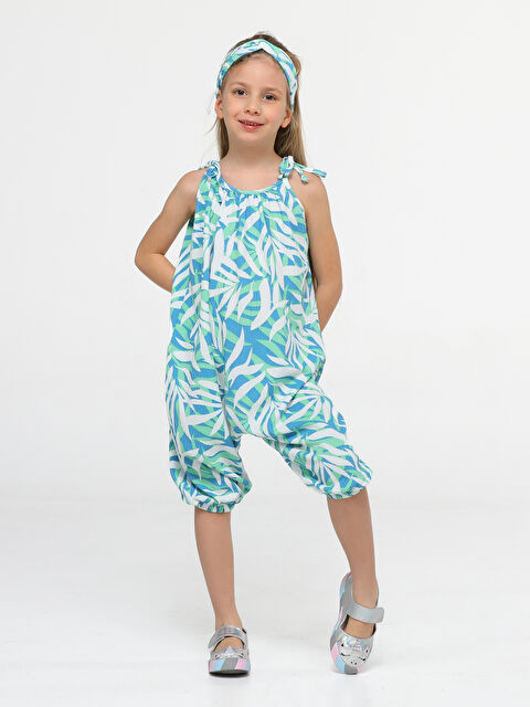 Casabony Hawaii Çiçekli Kız Tulum+Saç Bandı - S000145155-37234