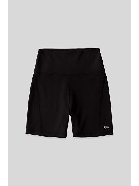 Tommylife Siyah Kemer Detaylı Yüksek Bel Slim Fit Kısa Biker Kadın Tayt - 91017 - S000448618-19351