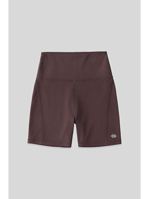 Tommylife Kahverengi Kemer Detaylı Yüksek Bel Slim Fit Kısa Biker Kadın Tayt - 91017 - S000448618-19413