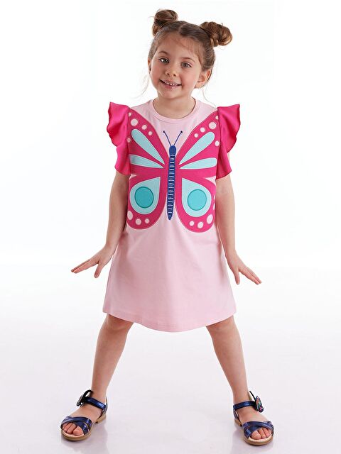 MSHB&G Pembe Kelebek Kız Çocuk Elbise - S000008965-20024