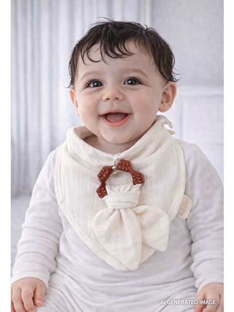 Babyjem 736 Silikon Diş Kaşıyıcılı %100 Pamuk Müslin Önlük - S000425404-19965