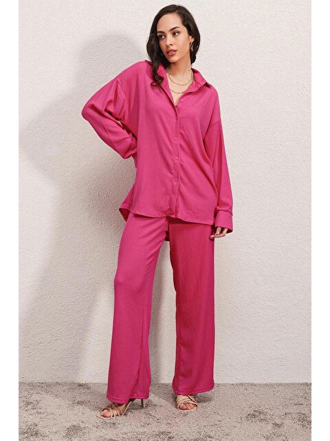 Hazelin Kadın Fuşya Alt-Üst İkili Örme Takım HZL23W-BD158581 - S000030397-18686