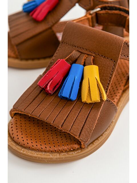 Mnpc Kız Çocuk Taba Deri Ortopedik Destekli Çocuk Sandalet - S000064213-37454