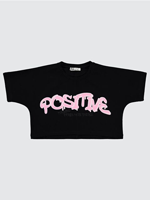 Civil Girls Positive Baskılı Crop 10-13 Yaş Tişört - S000199785-19351