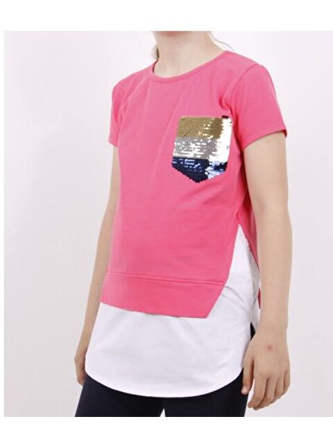 Toontoykids Kız Çocuk Göğsü Cepli Pul Nakışlı Tişört - S000255560-18686