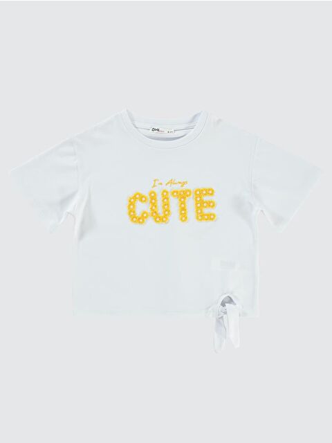 Civil Girls Cute Papatya Nakışlı 6-9 Yaş Tişört - S000199729-20063