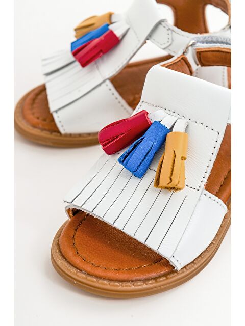 Mnpc Kız Çocuk Beyaz Deri Ortopedik Destekli Çocuk Sandalet - S000064213-20063