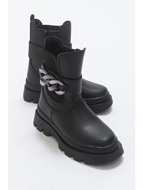 Mnpc Kız Çocuk Siyah Suni Deri Anatomik Günlük Bot - S000063410-19351