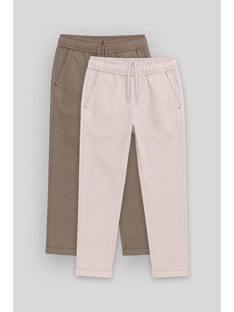 Tommylife Standart Fit 2li Paket Camel-Taş Erkek Çocuk Chino Pantolon - 11272 - S000447895-4557