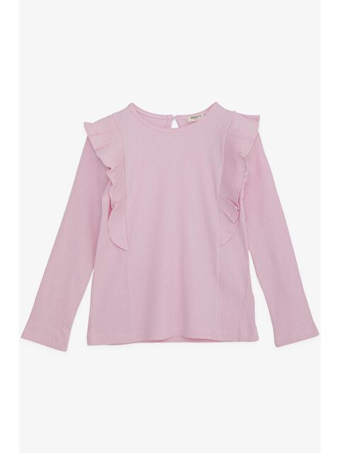 Breeze Kız Çocuk Uzun Kollu Bluz Fırfırlı Pembe (4-5 Yaş) - S000021997-20024