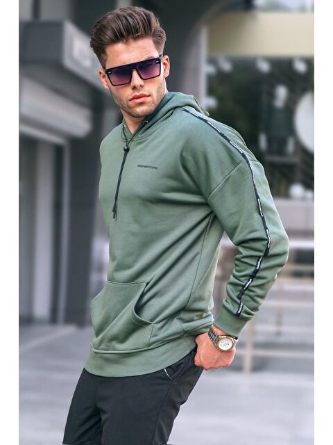 Madmext Haki Kapüşonlu Erkek %100 Pamuk Hoodie 4721 - S000049355-18547